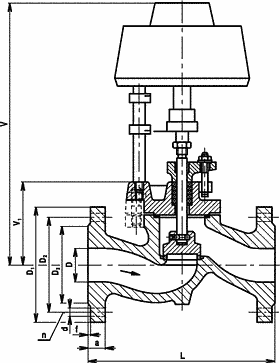 11-126-h-1 V30 113 616 PN16 ventil uzavírací s elektrickým servopohonem