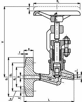 11-351-h-12 V45 181 4160 PN160 ventil uzavírací kombinovaný