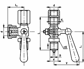 71-042-h-1 DIN 16 263 PN25 kohout tlakoměrový zkušební čepový s nátrubkovou přípojkou